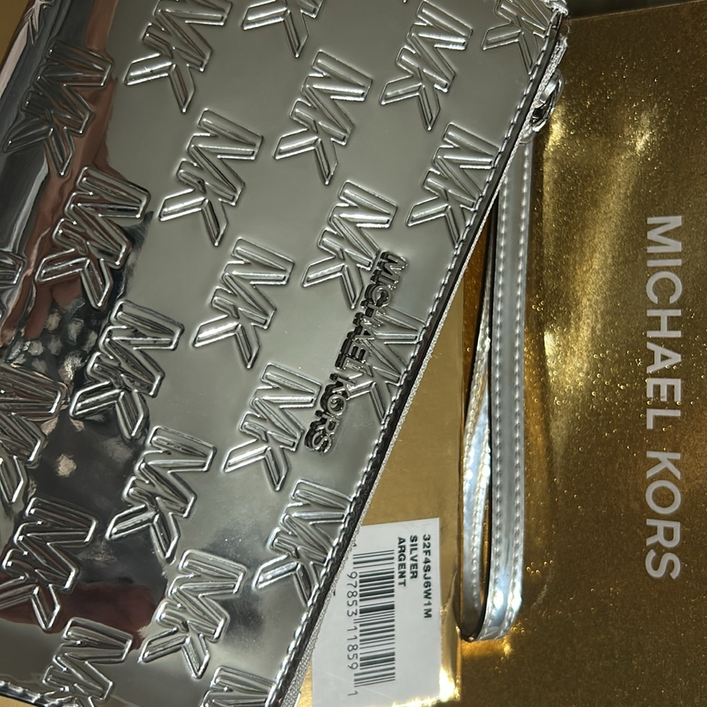 **SOLD** Michael Kors Metallic Silver Clutch